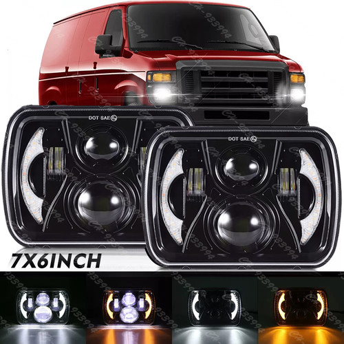 Pair 7x6 5x7 led headlights - 7x6,