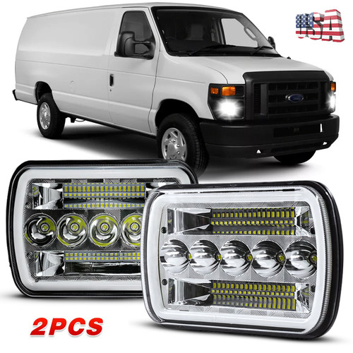 Pair 7x6 5x7 headlights - 7x6, led